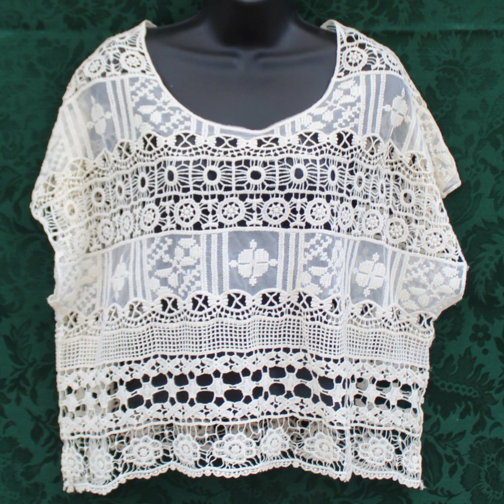 Ivory Lace Crochet Top-NWOT